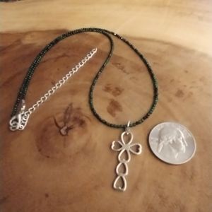 Dainty Crystal cross necklace